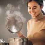 adding salt to boiling water cooking kitchen