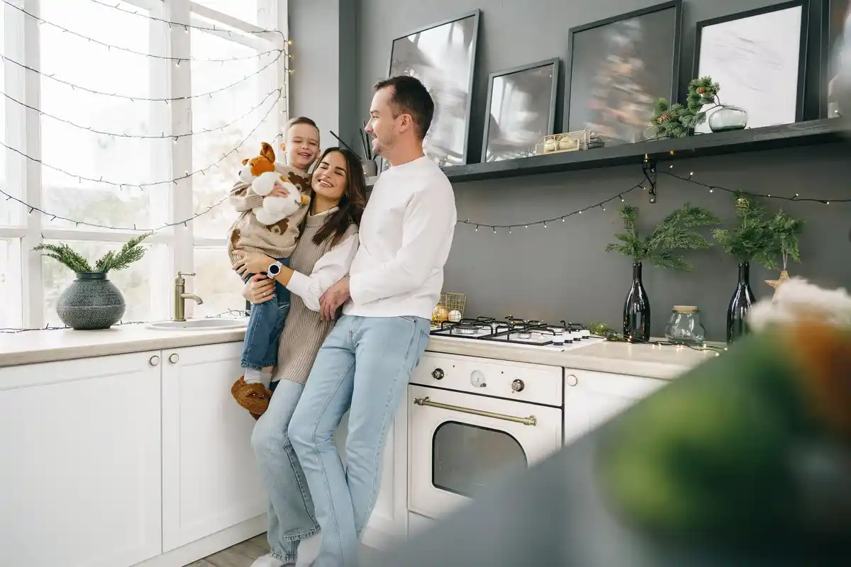 happy family organizing home daily routine