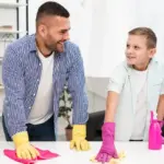 parent cleaning household kids Dutch home tidy