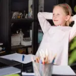 happy calm child busy day