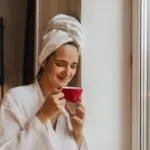 quick morning beauty routine healthy woman