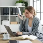 person working productivity study focus