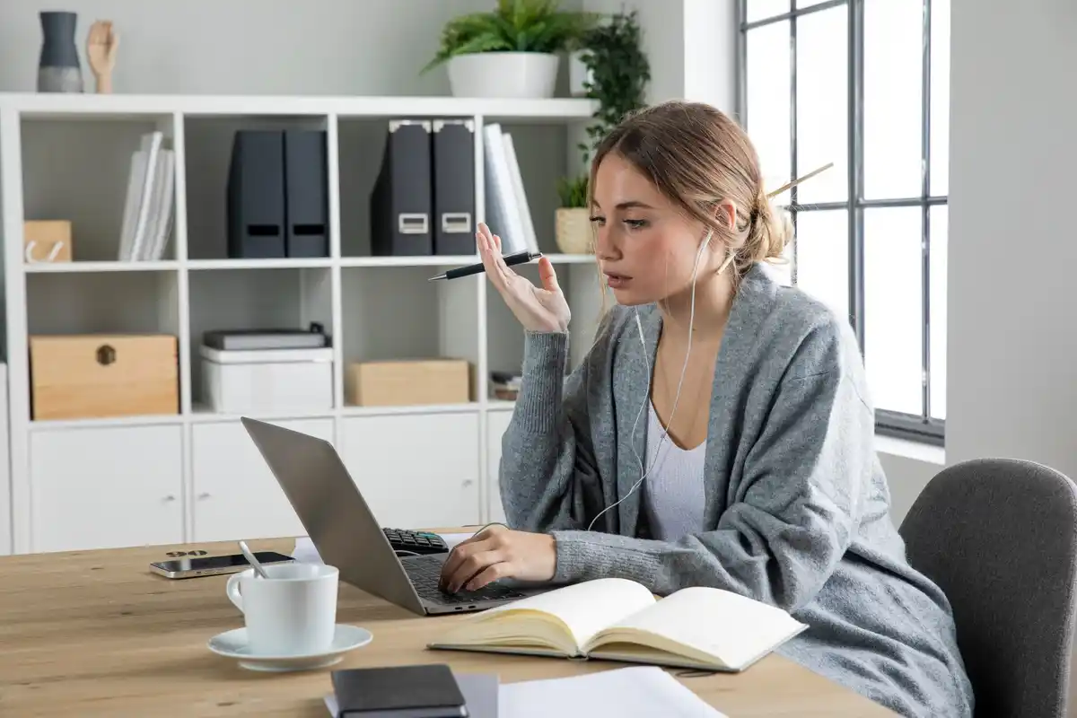 person working productivity study focus