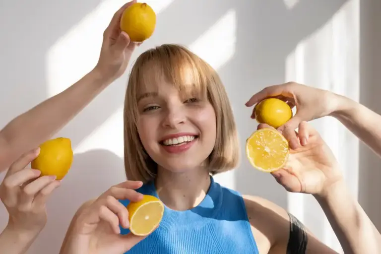 hydrated skin water lemon healthy face