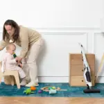 clean home with kids playing children tidying up
