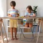 children playing creative activities outdoors indoors no screens